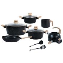 Jogo de Panelas Osfê Antiaderente Ceramic 6 Peças Smart Preto