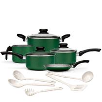 Jogo De Panelas Panelux Maximum Stone Verde 10 Peças Antiaderente E Com Kit De Utensílios