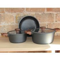 Jogo De Panelas Para Fogão De Indução 3 Peças Titanium Mta Jogo De Panelas Para Fogão De Indução 3 Peças Titanium Mta