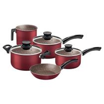 Jogo de Panelas Paris 5 Peças em Alumínio com Revestimento Interno e Externo Antiaderente Vermelho Tramontina 28599/701 Jogo de Panelas Paris 5 Peças em Alumínio com Revestimento Interno e Externo Antiaderente Vermelho Tramontina 28599/701