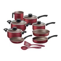 Jogo De Panelas Paris Alumínio Revestimento Antiaderente 10 Peças Vermelho - Tramontina 28599727 Jogo De Panelas Paris Alumínio Revestimento Antiaderente 10 Peças Vermelho - Tramontina 28599727