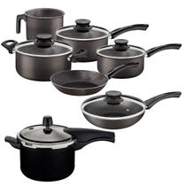 Jogo de Panelas Paris + Panela Pressão Vancouver Tramontina em Alumínio Antiaderente Kit com 7 peças