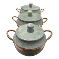 Jogo de Panelas Pedra Sabão Bojuda com tampa de pedra Jogo de Panelas Pedra Sabão Bojuda com tampa de pedra