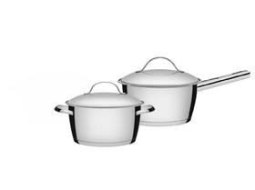 Jogo de Panelas Pequenas em Aço Inox com Fundo Triplo 2 Peças Allegra Tramontina Jogo de Panelas Pequenas em Aço Inox com Fundo Triplo 2 Peças Allegra Tramontina