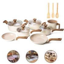 Jogo de Panelas Premium 10 Peças 2mm Completo Revestimento Cerâmico Antiaderente Indução