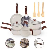 Jogo de Panelas Premium 10 Peças 2mm Completo Revestimento Cerâmico Antiaderente Indução