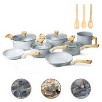 Jogo de Panelas Premium 10 Peças 2mm Completo Revestimento Cerâmico Antiaderente Indução Jogo de Panelas Premium 10 Peças 2mm Completo Revestimento Cerâmico Antiaderente Indução