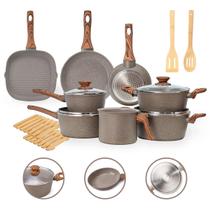 Jogo de Panelas Premium 12 Peças Revestimento Cerâmico Antiaderente Indução