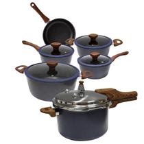 Jogo de Panelas Premium Turim 5 Peças Com Panela De Pressão Cerâmico 4,2 litros