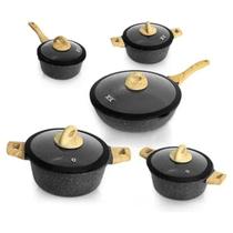 Jogo De Panelas Pretas Antiaderente Cozinha Funcional