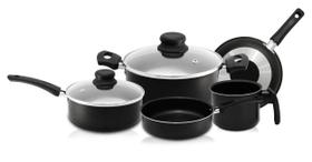 Jogo De Panelas Preto Teflon Antiaderente 5 Peças