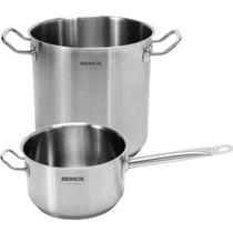 Jogo de Panelas Profissionais 24cm Aço Inox Brinox Sem Tampa Caldeirão Caçarola Fundo Triplo Jogo de Panelas Profissionais 24cm Aço Inox Brinox Sem Tampa Caldeirão Caçarola Fundo Triplo