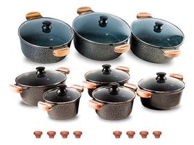 Jogo De Panelas Revestimento Cerâmica Antiaderente Completo