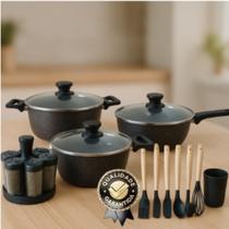 Jogo de Panelas Revestimento Ceramica Indução 11 peças Premium para Fogão a Gás, Vitrocerâmico, Eletroindução e Elétrico Jogo de Panelas Revestimento Ceramica Indução 11 peças Premium para Fogão a Gás, Vitrocerâmico, Eletroindução e Elétrico