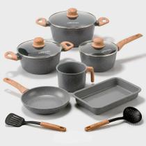 Jogo de Panelas Revestimento Ceramica Indução 8 peças Extream Hakone Gray Light Jogo de Panelas Revestimento Ceramica Indução 8 peças Extream Hakone Gray Light