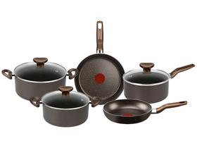 Jogo de Panelas Rochedo Antiaderente de Alumínio Chocolate 5 Peças Expert