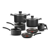 Jogo De Panelas Rochedo Facilita Cinza 7 Peças Preto