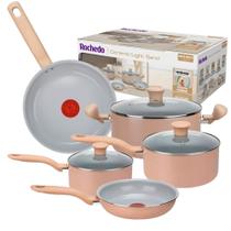 Jogo de Panelas Rochedo Light Sand com Revestimento Cerâmico Antiaderente 5 peças Jogo de Panelas Rochedo Light Sand com Revestimento Cerâmico Antiaderente 5 peças