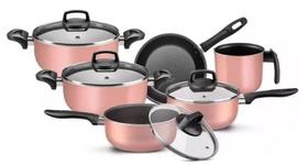 Jogo de panelas rosa claro 5 pc la cousine antiaderente
