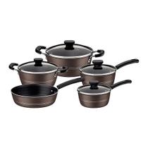 Jogo de Panelas Sicília Antiaderente Starflon Excellent Avelã 5 Peças - Tramontina