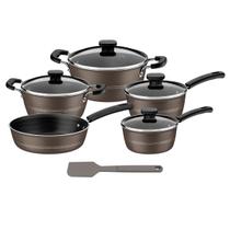 Jogo de Panelas Sicília Com Espátula 6 Peças Avelã Alumínio Tramontina