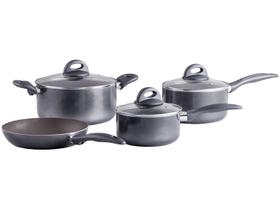 Jogo de Panelas Smart Plus Cinza Antiaderente Ceramic Life 4 Peças - Brinox 4791/113