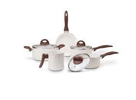 Jogo de Panelas Smart Plus com Revestimento em Cerâmica e Fundo de Indução Areia 5 Peças - Brinox Jogo de Panelas Smart Plus com Revestimento em Cerâmica e Fundo de Indução Areia 5 Peças - Brinox