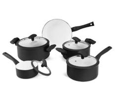 Jogo De Panelas Soft Touch Hercules Antiaderente 5Pçs Preta