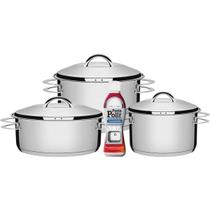Jogo De Panelas Solar 3Pçs Com Pasta De Polir Tramontina Jogo De Panelas Solar 3Pçs Com Pasta De Polir Tramontina