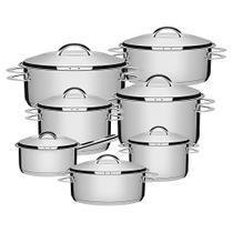 Jogo de Panelas Solar 7 Peças em Aço Inox Fundo Triplo Tramontina Jogo de Panelas Solar 7 Peças em Aço Inox Fundo Triplo Tramontina
