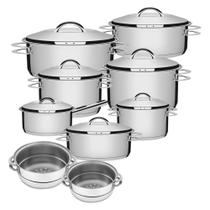 Jogo de Panelas Solar 9 Peças em Aço Inox Fundo Triplo Tramontina Jogo de Panelas Solar 9 Peças em Aço Inox Fundo Triplo Tramontina