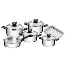 Jogo de Panelas Solar Baquelite Aço Inox de Indução 6 Peças - Tramontina 65720/000 Jogo de Panelas Solar Baquelite Aço Inox de Indução 6 Peças - Tramontina 65720/000