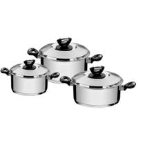 Jogo de Panelas Solar Baquelite Inox 3 Peças