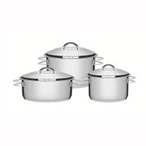 Jogo De Panelas Solar Em Aço Inox 3 Peças - Tramontina Jogo De Panelas Solar Em Aço Inox 3 Peças - Tramontina