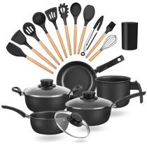 Jogo De Panelas Super Elegan 17 Peças Dona Chefa - Preto