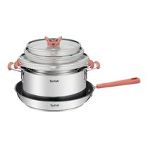 Jogo De Panelas Tefal Optispace 4 Peças Inox E Fundo Triplo Inox Jogo De Panelas Tefal Optispace 4 Peças Inox E Fundo Triplo Inox