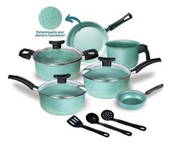 Jogo de Panelas Teflon Atenas 10 Pçs Antiaderente Tampa de Vidro Jogo de Panelas Teflon Atenas 10 Pçs Antiaderente Tampa de Vidro