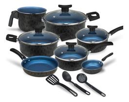 Jogo de Panelas Teflon Atenas 10 Pçs Antiaderente Tampa de Vidro Jogo de Panelas Teflon Atenas 10 Pçs Antiaderente Tampa de Vidro