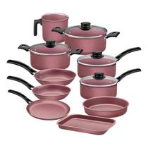 Jogo de Panelas Tramontina 10 Peças Linz Rosa Jogo de Panelas Tramontina 10 Peças Linz Rosa