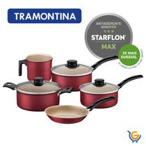 Jogo de Panelas Tramontina 5 Peças Turim com Revestimento Interno e Externo Antiaderente Starflon Max