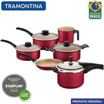 Jogo de Panelas Tramontina 6 Peças Alumínio Revestimento Antiaderente com Panela de Pressão 4.5l Jogo de Panelas Tramontina 6 Peças Alumínio Revestimento Antiaderente com Panela de Pressão 4.5l