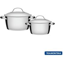 Jogo De Panelas Tramontina Aço Inox Para Cozinha Gourmet 2Pç