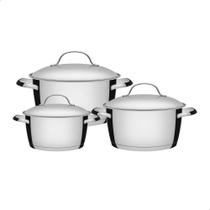 Jogo De Panelas Tramontina Allegra 3 Peças Aço Inox Indução Jogo De Panelas Tramontina Allegra 3 Peças Aço Inox Indução