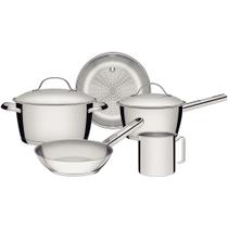 Jogo de Panelas Tramontina Allegra 5 Peças Inox Fundo Triplo Jogo de Panelas Tramontina Allegra 5 Peças Inox Fundo Triplo