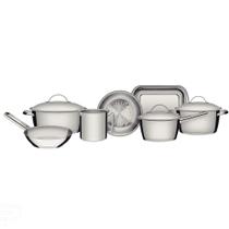 Jogo De Panelas Tramontina Allegra Em Aço Inox Com Fundo Triplo 7 Peças Tramontina