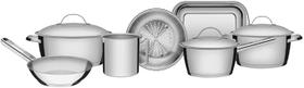 Jogo de Panelas Tramontina Allegra em Aço Inox com Fundo Triplo 7 Peças