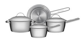 Jogo de Panelas Tramontina Allegra em Aço Inox com Fundo Triplo e Tampas de Inox 4 Peças Jogo de Panelas Tramontina Allegra em Aço Inox com Fundo Triplo e Tampas de Inox 4 Peças