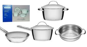 Jogo De Panelas Tramontina Allegra Em Aço Inox