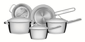 Jogo De Panelas Tramontina Allegra Fundo Triplo Aço Inox 5pç