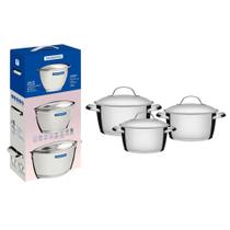 Jogo De Panelas Tramontina Allegra Inox Fundo Triplo 3 Pçs